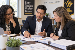 Reviewing data with school leadership